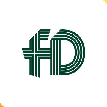 Parallel Line Monogram Initial Logo Logo Letter F and D