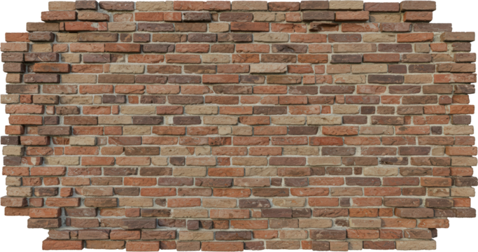 Rustic Reclaimed Brick Wall Texture with Irregular Edges