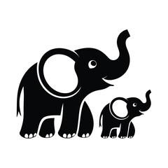 Set of Decorative Elephant Vector Icons in Various Artistic Styles

