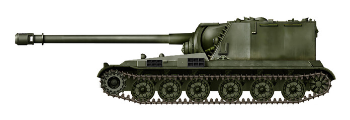 Object 426-1 (Alternative version of Object 426 with ISU-152 wheelhouse in the stern of the hull and 152mm BL-10 gun) © Tikros