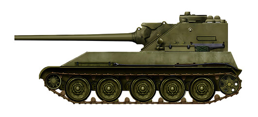 SU-100-2 (Alternative version of the SU-100 with a new cockpit in the stern of the hull and a 100mm gun)