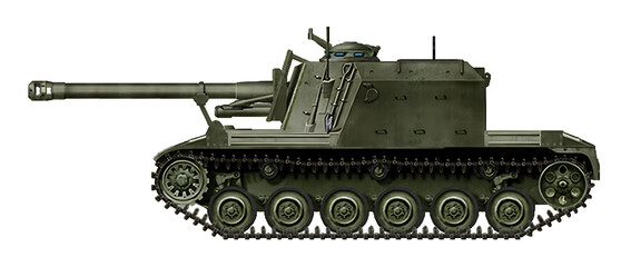 AMX-64-105 (Alternative tank destroyer based on a modified chassis from the AMX-13 tank with a 105mm gun)