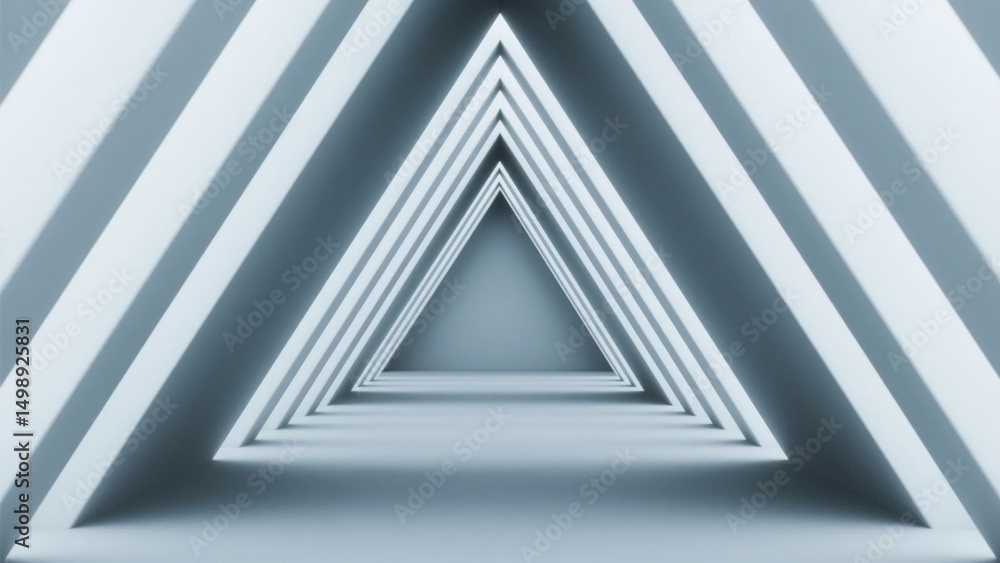 Aufkleber concentric triangles in a tunnel-like structure