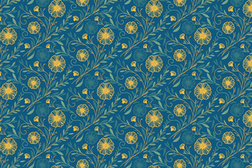 floral textile sketch, seamless cotton motif, outline flower design, hand drawn pattern art, minimal print layout, modern bloom idea, line repeat

