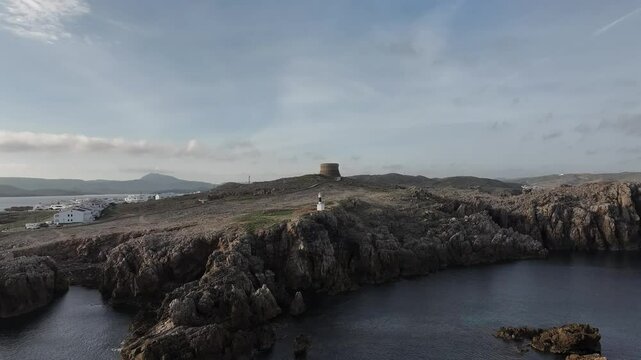 Faro de Fornells en la Islas de Menorca, Baleares