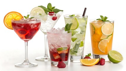 Fototapeta premium Refreshing Cocktail Drink Illustration Set