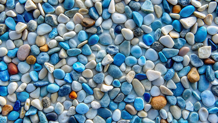 Collection of smooth polished stones in shades of blue and white