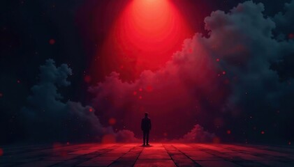 Dramatic movie poster design template with grunge texture and spotlight effect, perfect for thriller or horror films , illustration, dark background, art