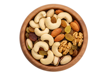 Fototapeta premium Wooden Bowl of Cashews, Almonds, Walnuts
