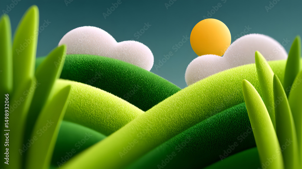 Poster dynamic fluid green gradient background