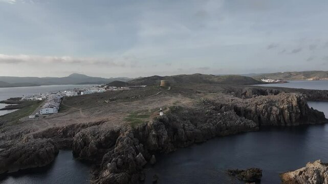 Faro de Fornells en la Islas de Menorca, Baleares