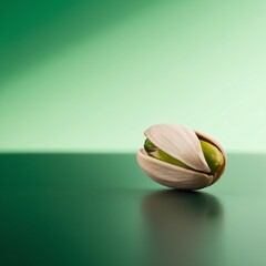 pistachio on a green background
