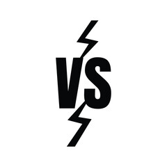 Simple vs logo design vector, flat versus icon on white background.