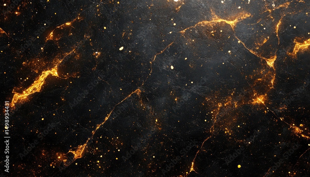 Poster dark stone texture with bright orange cracks and specks. great for creating high-tech or abstract fa