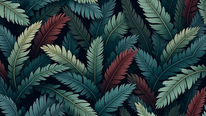 Tropical exotic seamless pattern, 3D wallpaper featuring banana leaves.