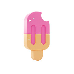 Minimalist bitten popsicle casting shadow