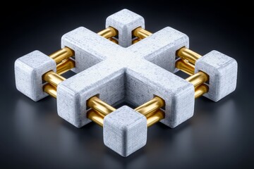 A concept art of portfolios visualized as interconnected blocks in a digital chain