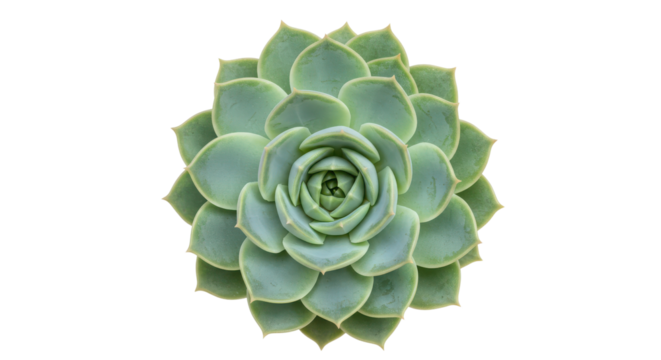Succulent plant rosette from above isolated PNG with Transparent Background - Powered by Adobe