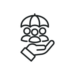 Employee insurance thin line icons. Editable stroke and Perfect pixel on transparent background