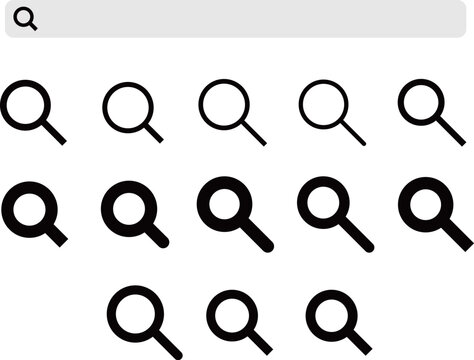 検索 アイコン セット / Search Icon Set &ndash; 虫眼鏡・探す・拡大のシンボル