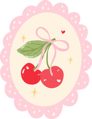 Cherry In Pink Frame