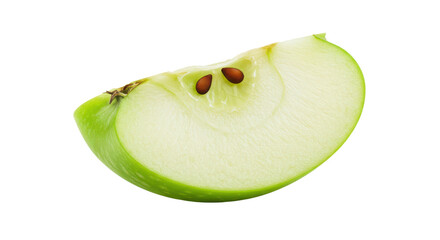 Wedge of green apple isolated PNG with Transparent Background