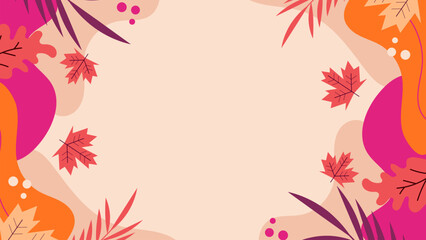 Auntum Leaf  Illustration Flat Background 