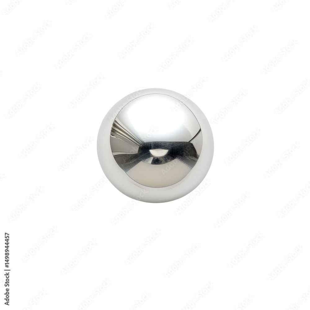 Aufkleber shiny metallic sphere with reflective surface on a plain background