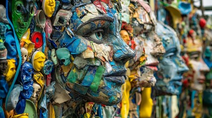 Fototapeta premium Unique artistic expressions using recycled materials.