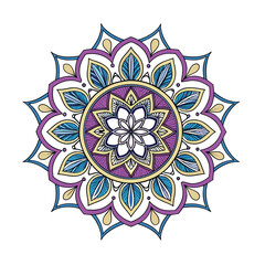 Vibrant Spiritual Mandala Design, Delicate watercolor flower mandala, Floral Watercolor Mandala Clipart, watercolor illustration of Muslim mandala