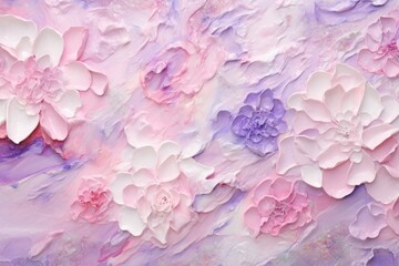 Obraz premium Abstract iridescent flowers ripped paper marble effect petal plant art.