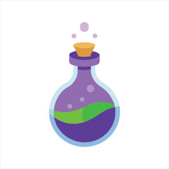 A magic potion bottle on a white background