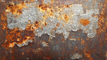 Rusty Textured Surface with Peeling Paint and Corrosion Detail