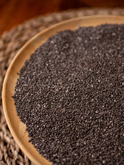 Organic natural chia seeds health benefits superfood.