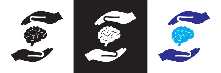 Brain related icon. Vector for websites, mobile interfaces, presentations, banner, visual branding etc. Vector illustration. isolated on white and black background. EPS 10