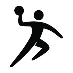 Dynamic Silhouette of a Handball Player in Action A Vector Graphic