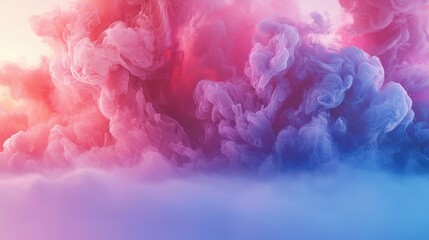 Ethereal Colorful Smoke Cloud with Soft Hues in Light Background
