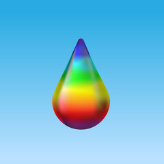 Rainbow drop on white background