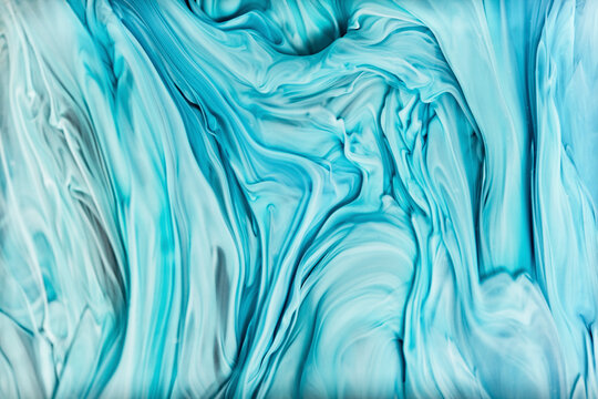 Abstract fluid shapes and colors evoking the essence of the ocean