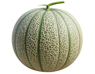3D render of a doubted melon isolated on a transparent background