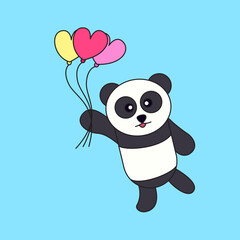 Panda in Love with Balloons