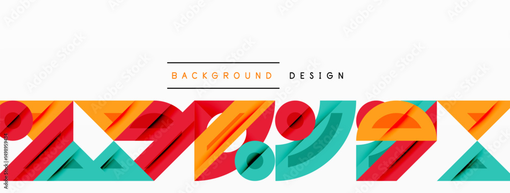 Poster abstract geometric shapes overlap, creating vibrant colorful background design. modern style, dynami