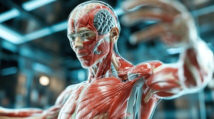 Human Anatomy: Detailed 3D Model of Muscular and Skeletal Systems