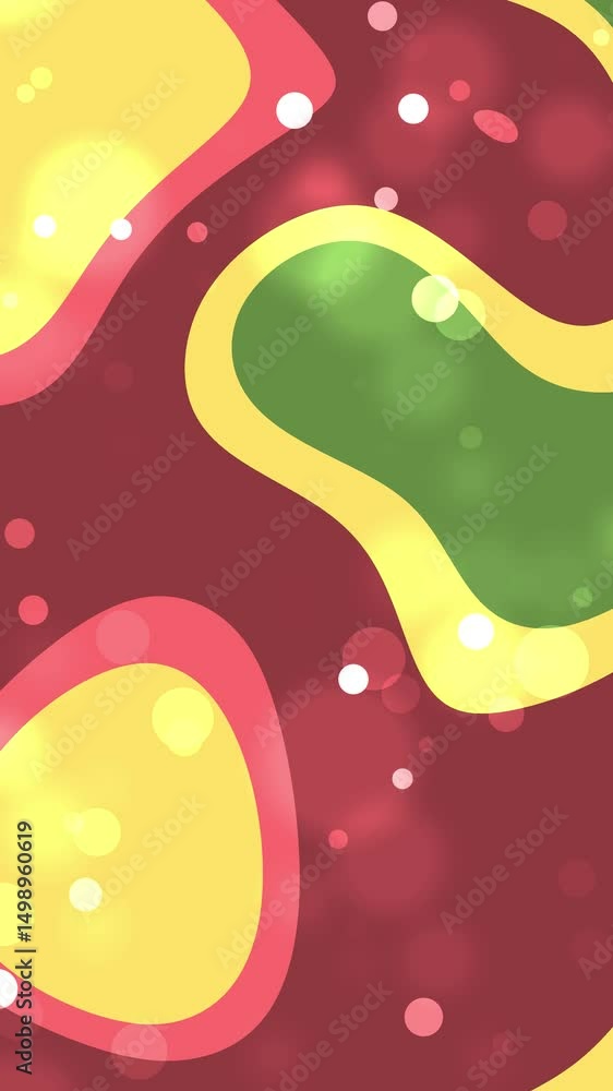 Poster vertical abstract colorful shapes flowing with bokeh light motion