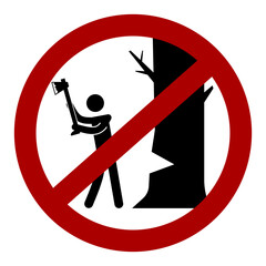 "Do not cut tree down" icon / sign