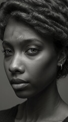 B\&W Portrait of Tearful Young Person, Soft Light and Deep Emotion