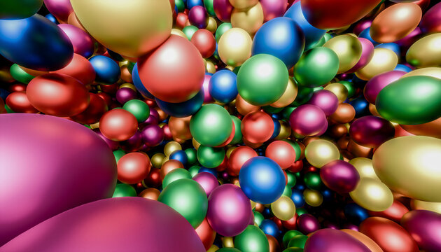 Colorful abstract rendering of multicolored balls creating a vibrant background