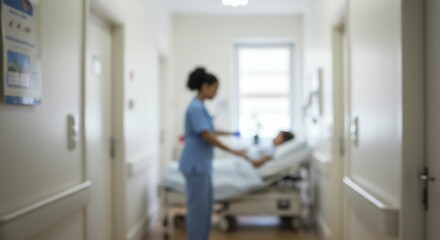Nurse with Patient in Hospital Bed