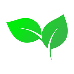 Vegan logo fresh green leaves