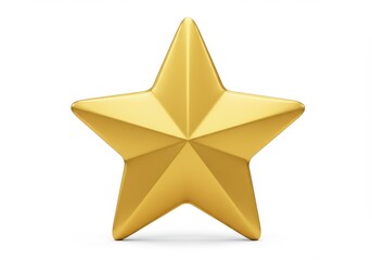 Obraz premium 3D Illustration of Golden star isolated on white background representing quality and success